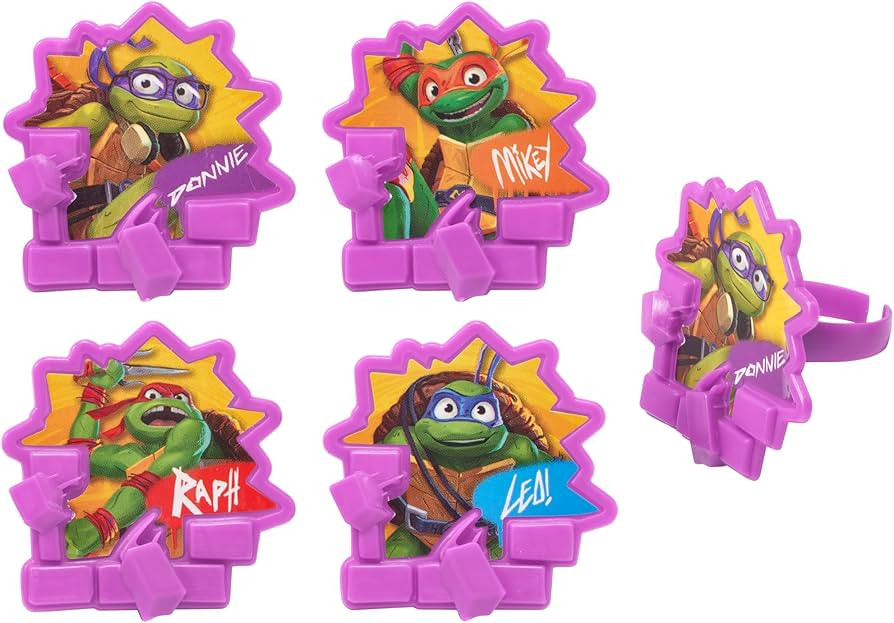 DecoPac Teenage Mutant Ninja Turtles Turtle Power Rings, Cupcake Decorations For Birthday Party, ... | Amazon (US)