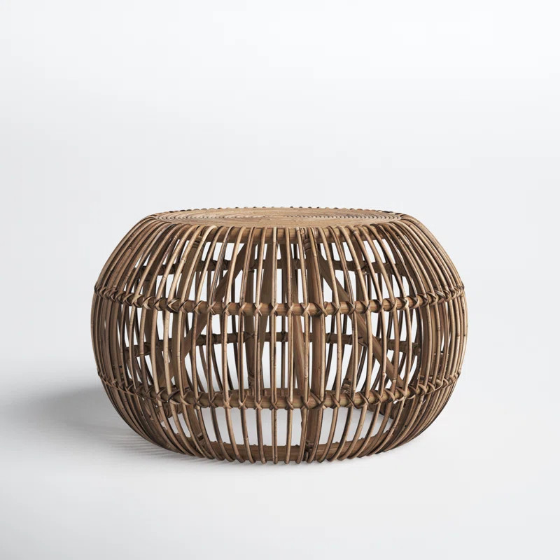 Ava Rattan/Wicker Drum Coffee Table | Wayfair North America