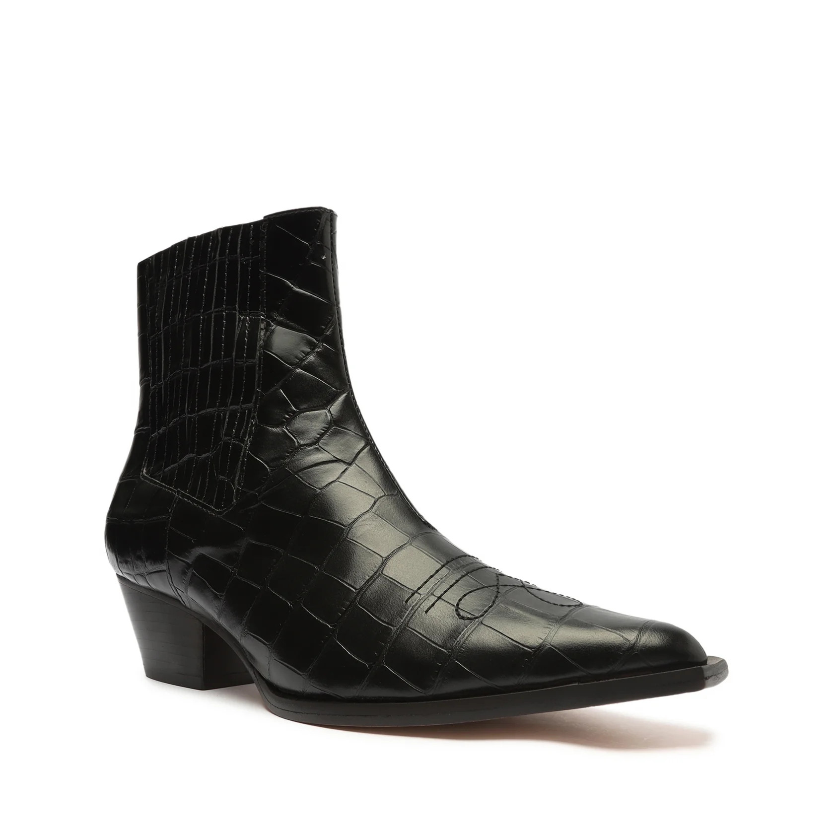 Briani Crocodile Embossed Leather Bootie | Schutz Shoes (US)