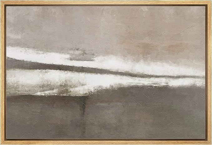 wall26 Framed Canvas Print Wall Art Minimal Brown Watercolor Pastel Paint Strokes Abstract Shapes... | Amazon (US)