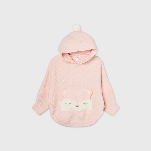 Toddler Girls' Fox Poncho Pullover Sweater - Cat & Jack™ Blush Pink | Target