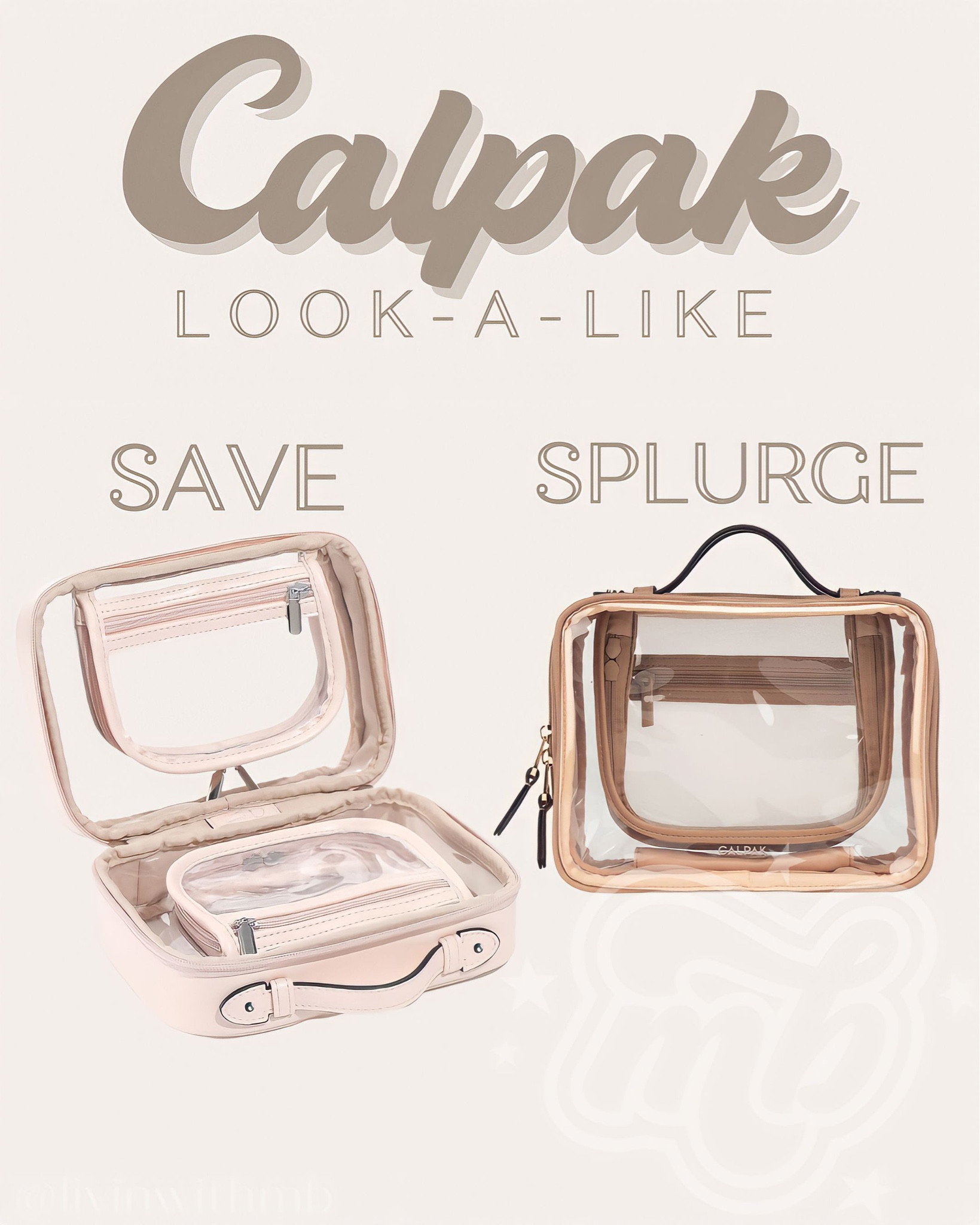 Such a great look-a-like for the Calpak Clear Cosmetics Case! I have the Calpak version and absolutely love it for travel. The Amazon one is essentially the same thing for almost half the price!

#LTKfindsunder50 #LTKtravel #LTKitbag
