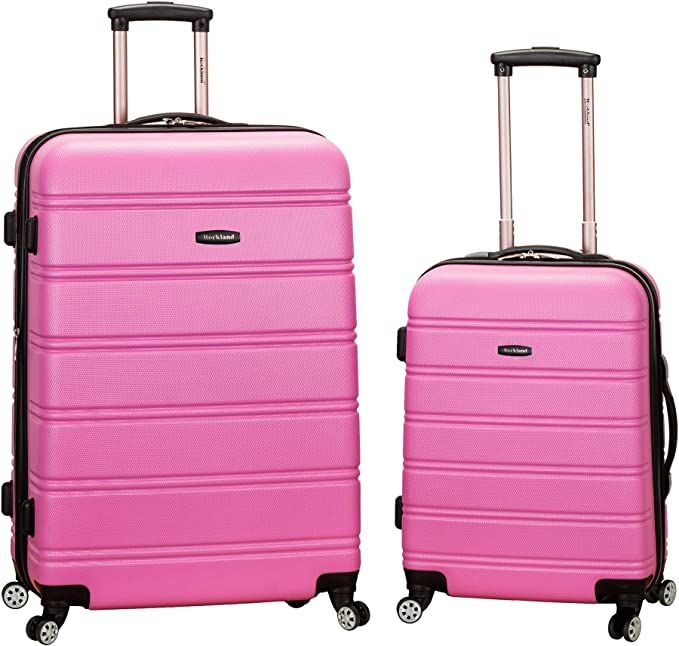 Rockland Melbourne Hardside Expandable Spinner Wheel Luggage, Pink, 2-Piece Set (20/28) | Amazon (US)