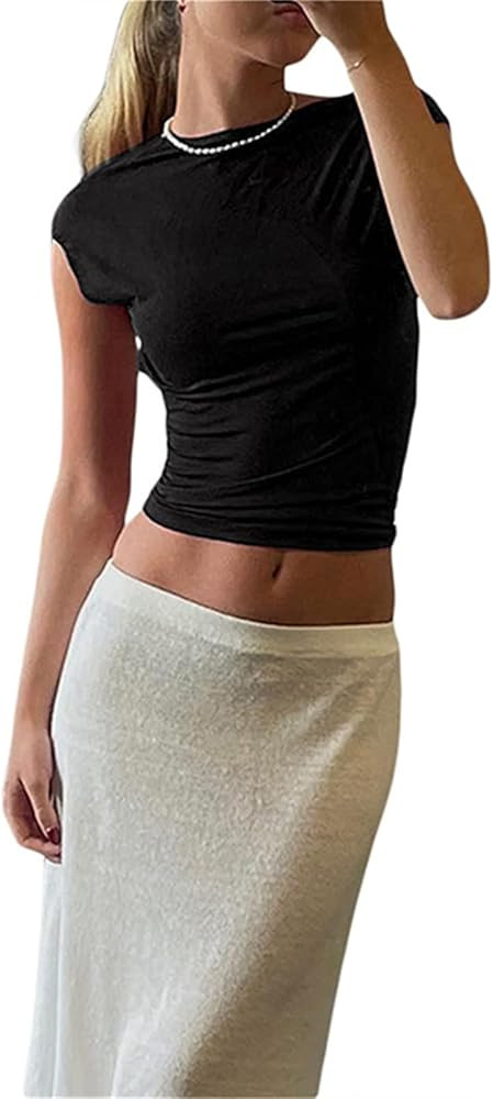 Y2K Sexy Spaghetti Strap Lace Crop Camisole Sleeveless V Neck Sexy Cami Top Slim Fit Adorable Street | Amazon (US)