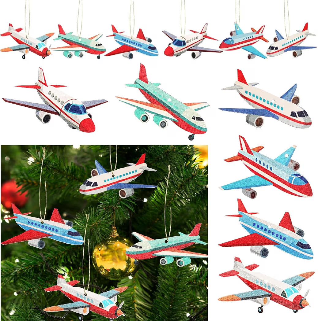 Syhood 12 Pieces Christmas Ornaments for Christmas Tree Wooden Hanging Decorative Ornaments for X... | Amazon (US)