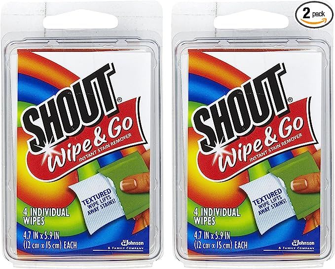 Shout Stain Remover Wipes, Travel Size - 4 ct - 2 pk | Amazon (US)
