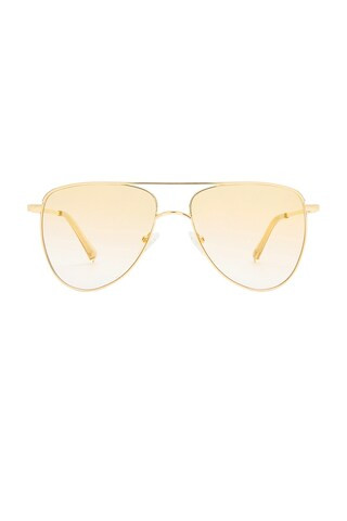 Le Specs The Duke Sunglasses in Gold & Tan Grad With Gold Flash from Revolve.com | Revolve Clothing (Global)