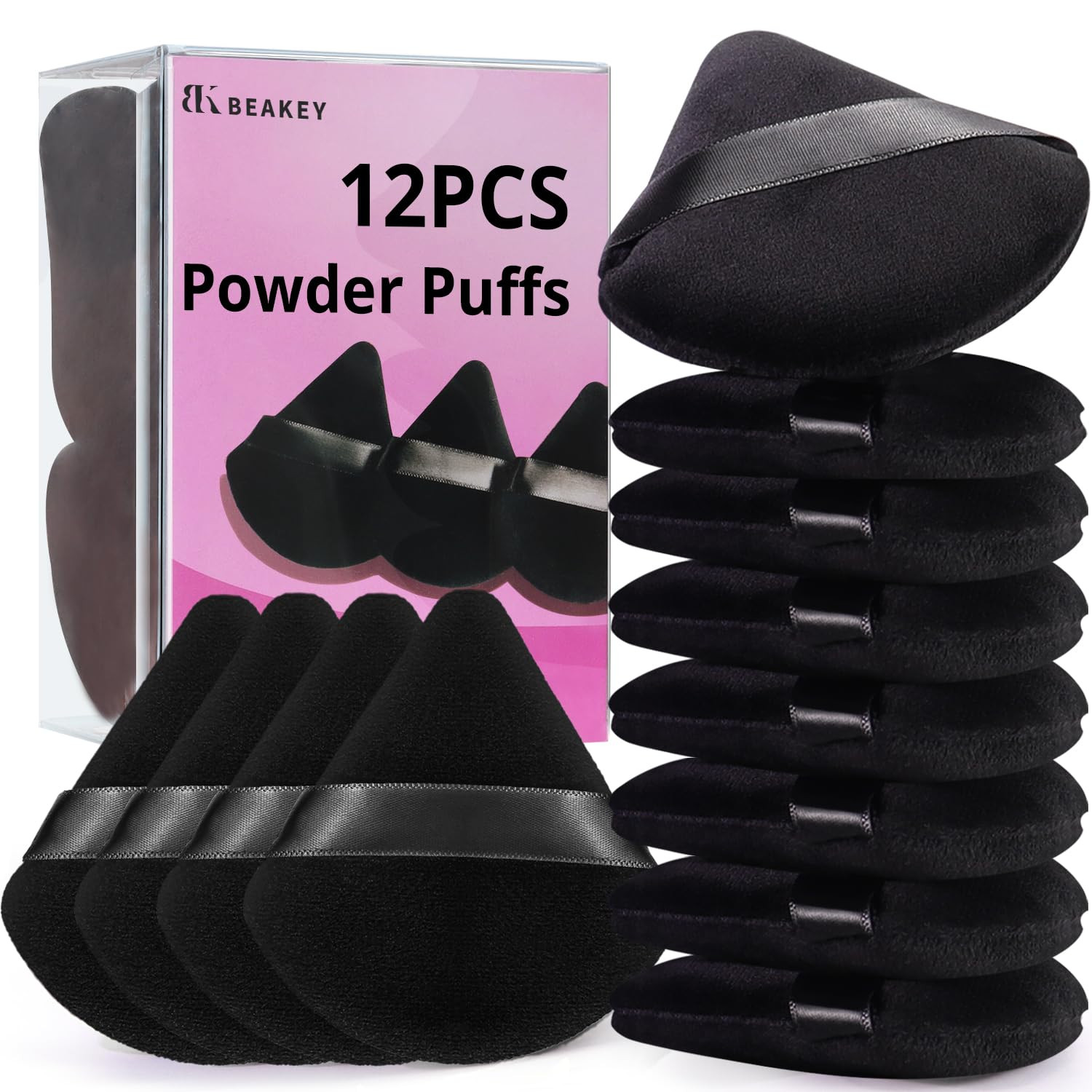 BEAKEY 12pcs Powder Puffs for Face Powder Triangle Powder Puff for Loose and Cosmetic Foundation,... | Amazon (US)