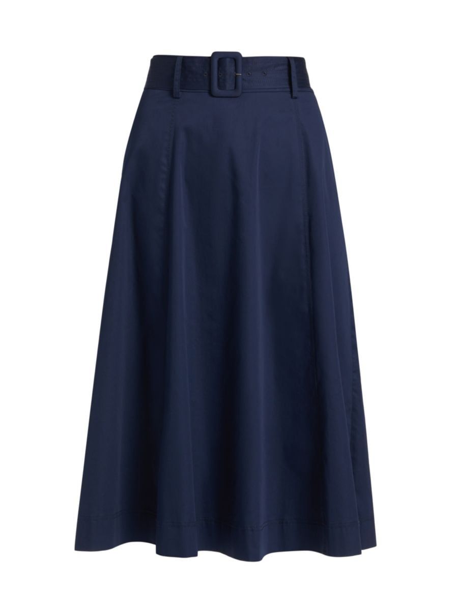 Arwen Cotton-Blend Belted Midi-Skirt | Saks Fifth Avenue