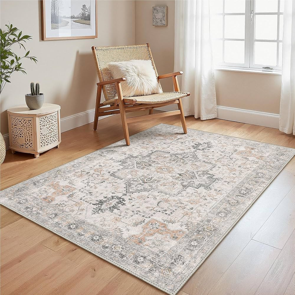 GENIMO Vintage Rug for Living Room, 120 x 170 cm, Washable with Non-Slip Back, Short Pile for Kit... | Amazon (FR)