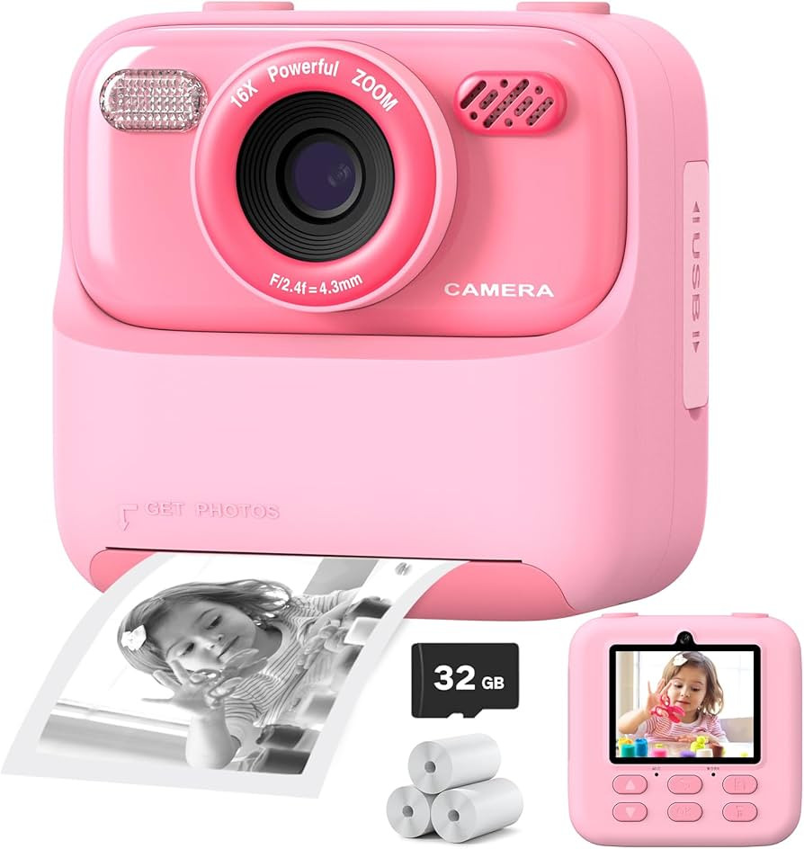 Upgrade Kids Camera Instant Print for Boys and Girls, 1080P HD Dual-Lens Selfie Digital Camera wi... | Amazon (US)