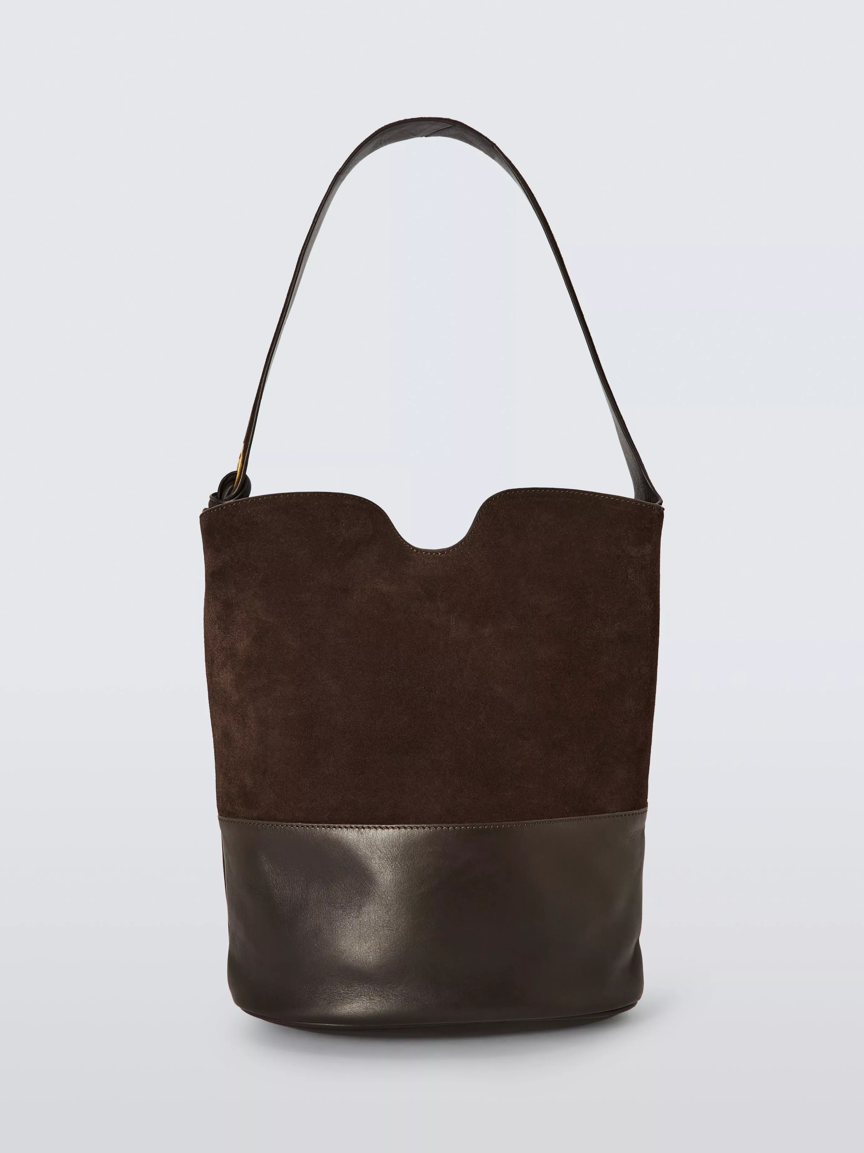 Eyelet Hobo Bucket Bag, Chocolate | John Lewis (UK)