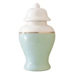 Sea Glass Color Block Ginger Jar with Gold Accent | Lo Home by Lauren Haskell Designs