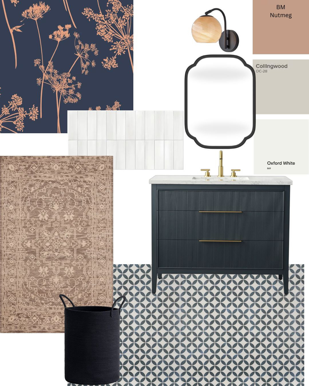 This whole mood board started with this vanity. 
It's surprisingly exceptional quality. (I have the green one)

@benjaminmoore @wayfaircanada @amazon #designcoach #humandesigner #bathroomdecor #bathroomvanity #vintageblue #springdecor #dramaticdecor #navyblue #designerdetails #amazonmusthaves #amazonhome #wayfairhome #wallpaper #tile #floortile 

 #LTKcanada #LTKhome #LTKstyletip