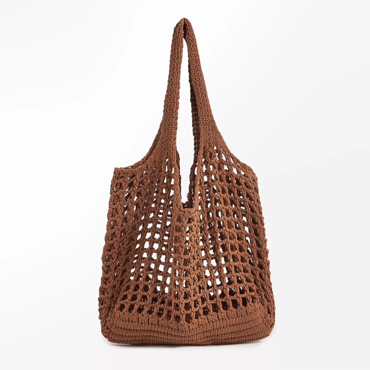 Women's Coffee Brown Open Crochet Tote Bag - Cupshe | Target