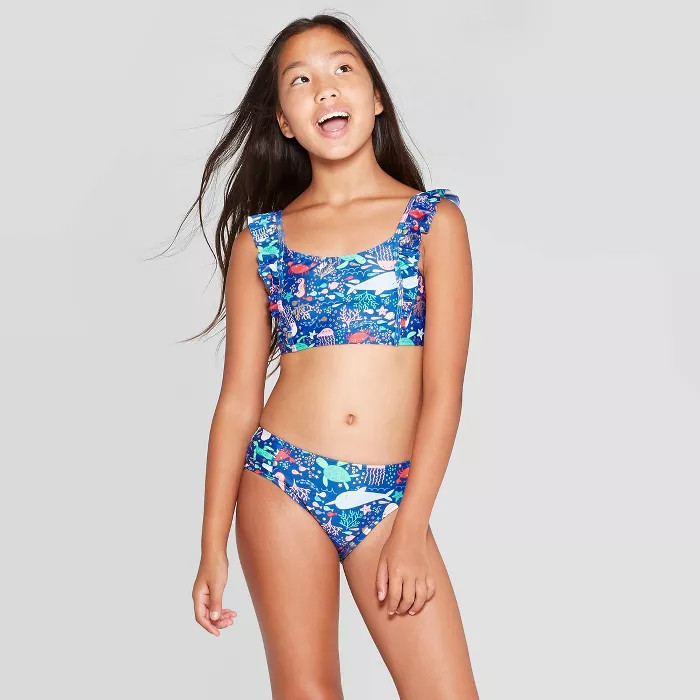 Girls' "I Sea My Friends" Bikini Set - Cat & Jack™ Navy | Target