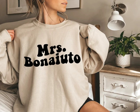 Personalized Gift for Bride, Custom Bridal Shower Wedding Gift, Honeymoon Sweatshirt, Engagement ... | Etsy (US)