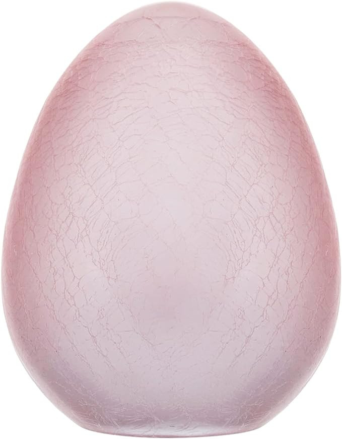 Diamond Star Hand Blown Big Pink Glass Egg-Shape Easter Eggs Decoration Figure (4.5" H X 5.5" D) | Amazon (US)