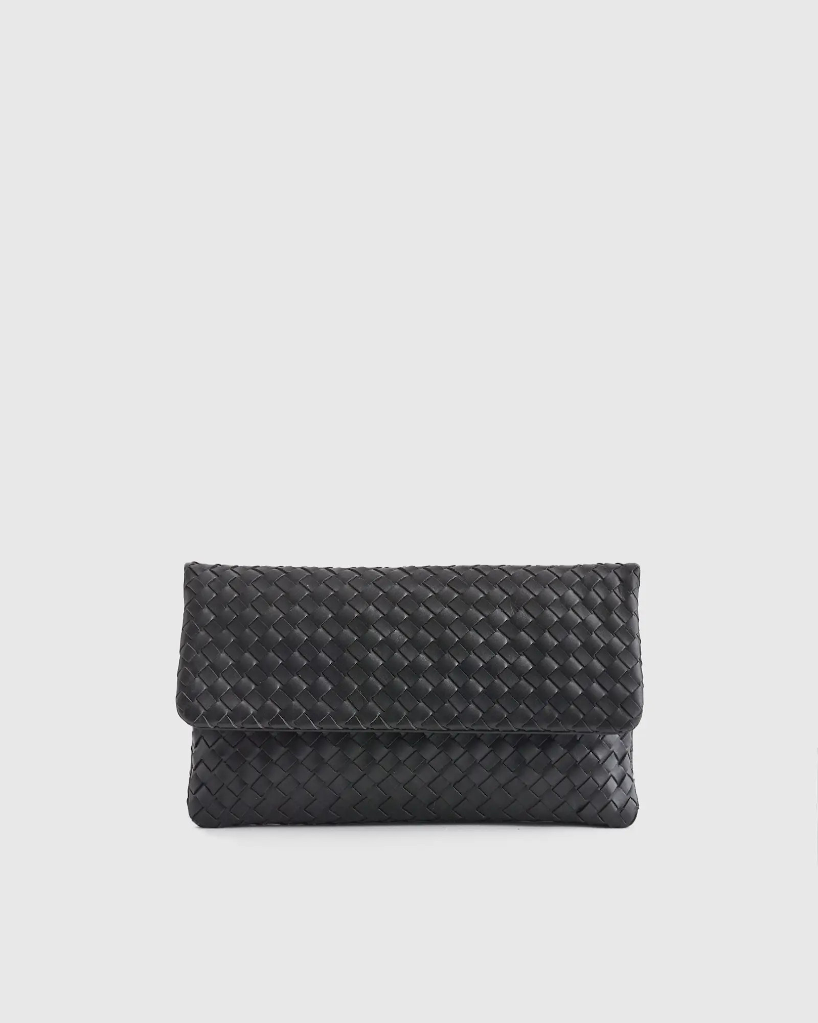 Italian Leather Handwoven Convertible Clutch | Quince
