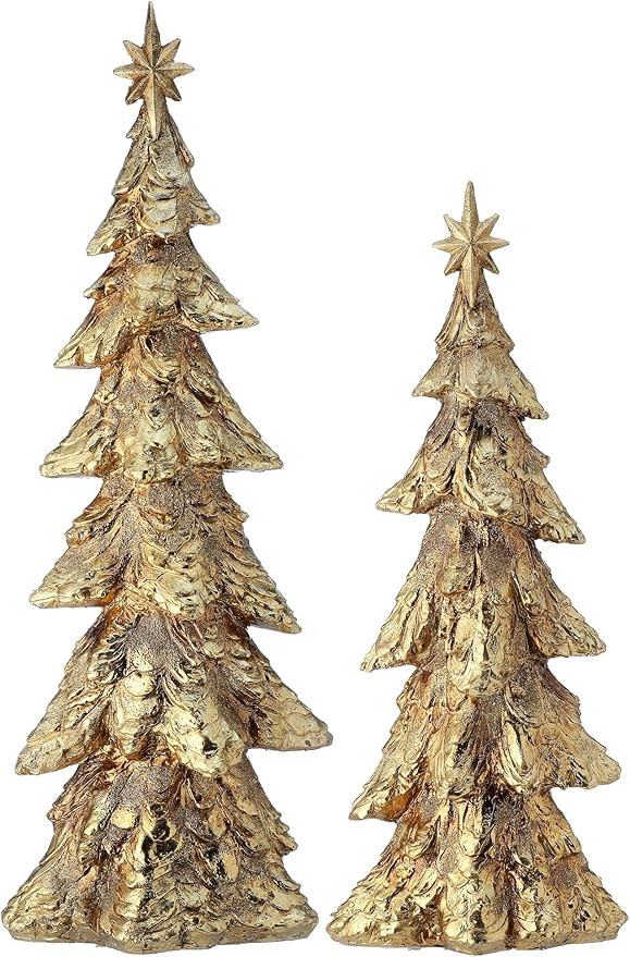 Regency International 14-18" Resin Gilded Tree, Set of 2, Gold | Amazon (US)