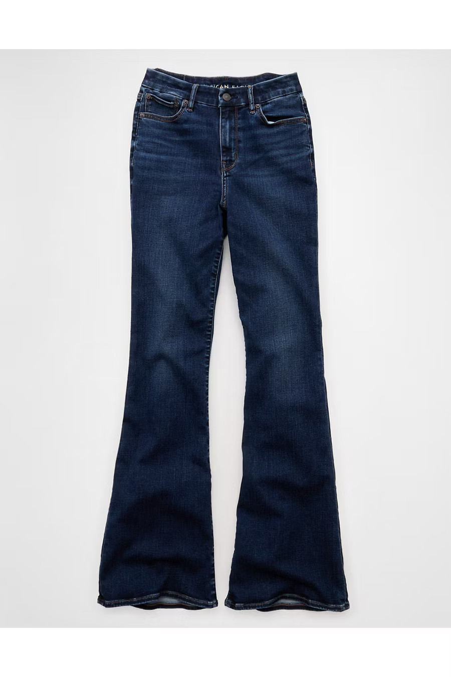 AE Curvy Super High-Waisted Flare Jean Women's Dark Dreams 8 X-Short | American Eagle Outfitters (US & CA)