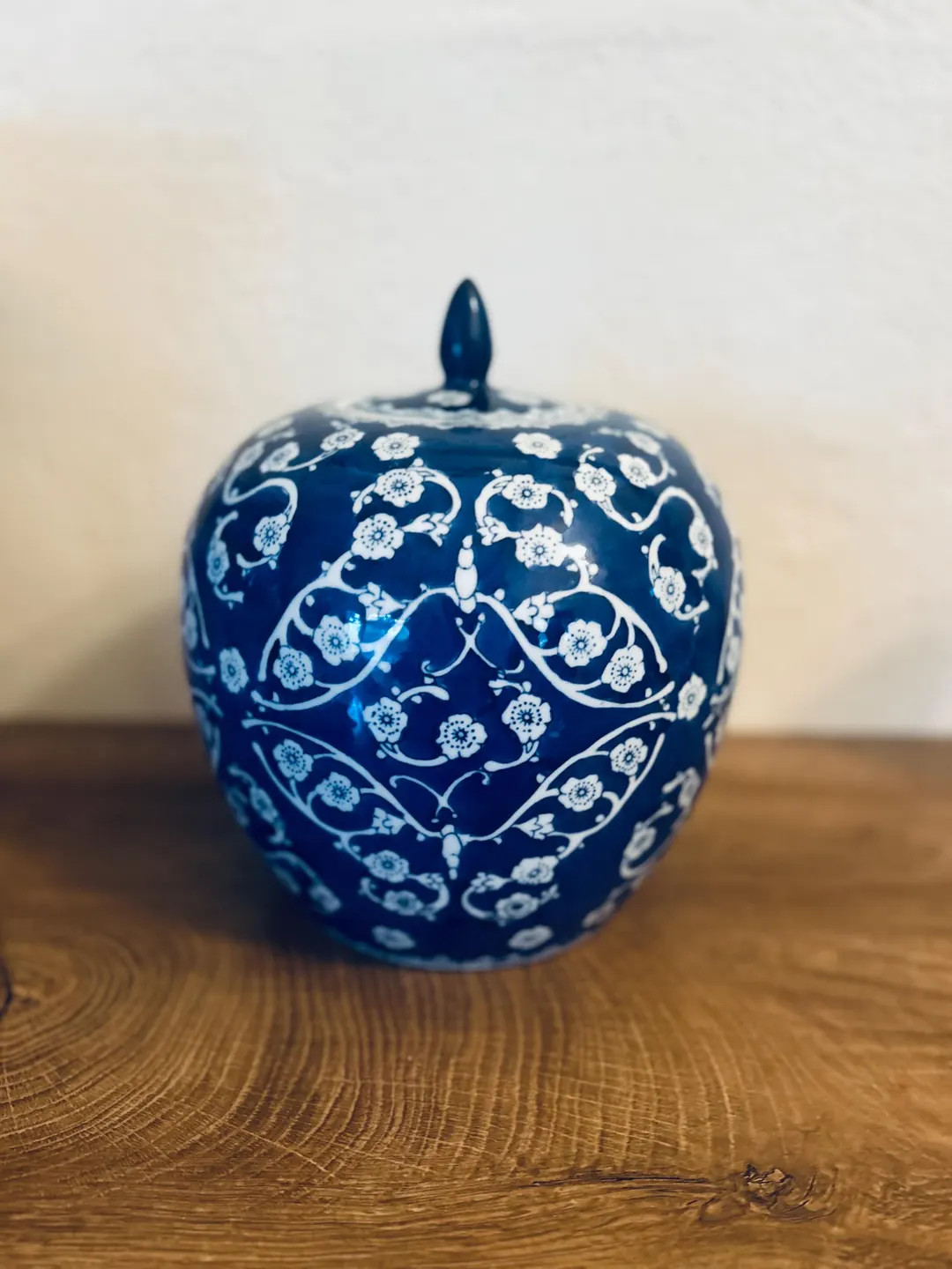 Chinoiserie Blue & White Cherry Blossom Porcelain Melon Ginger Jar Vase Urn 10” H - Etsy | Etsy (US)