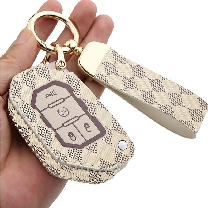 LoyalSoldier for Leather Jeep Car Key Fob Cover Gladiator Wrangler Sahara Rubicon Key Shell Case ... | Amazon (US)