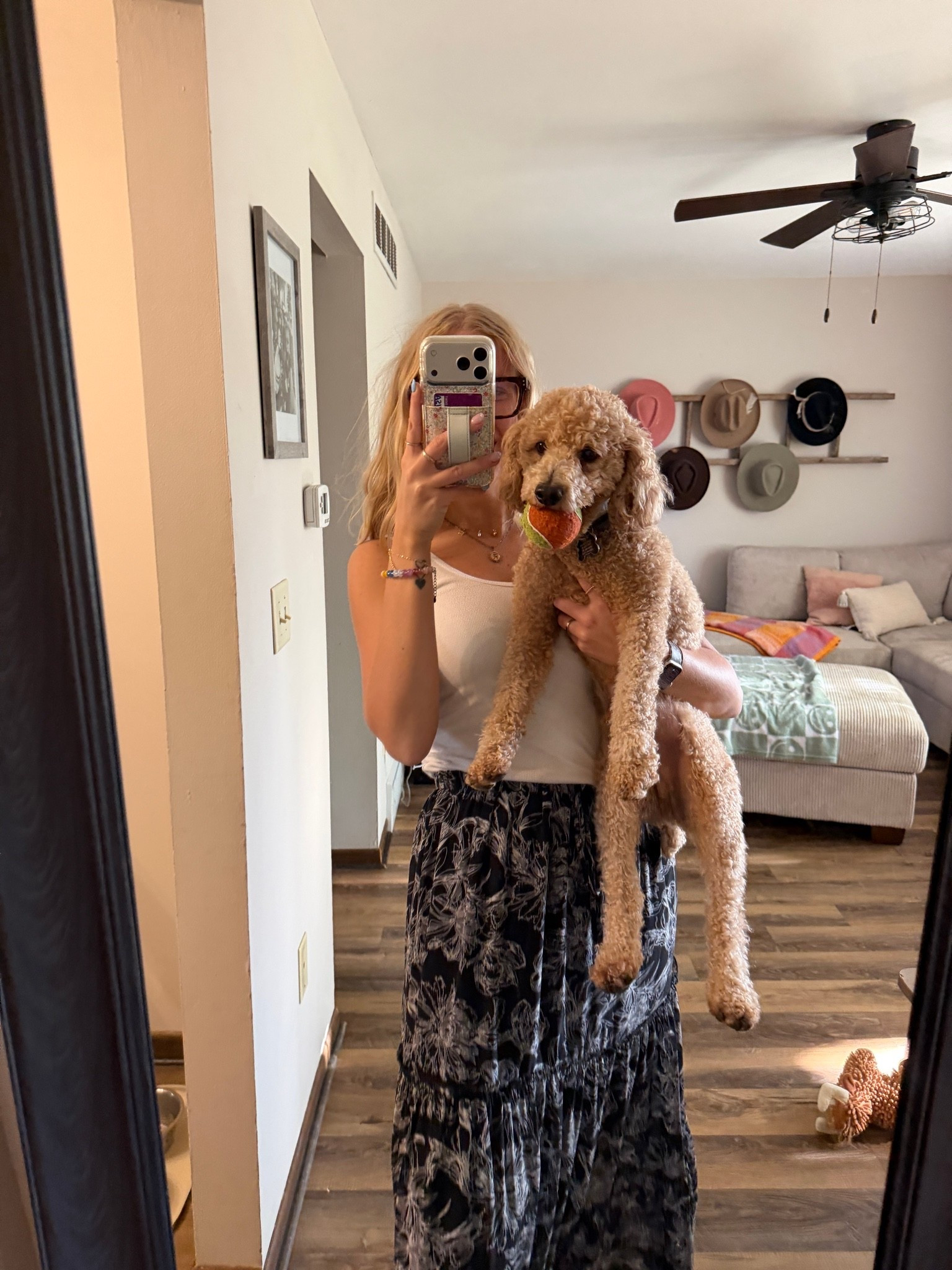 Yesterday’s OOTD ft. FRANKIE – 05.20.26 🖤🩶🤍🤎

Small in white Old Navy tank top
Small in white Old Navy cami
Small in black/white floral skirt (from Lily’s but linking some similar options)
8.5 in brown @Target sandals
Large in Old Navy denim shirt (sized up 2 sizes for a more oversized fit) AND IT’s 50% OFF RIGHT NOW 🤑

trending outfits, skirt outfits, floral skirts, Amazon fashion, Amazon style, Amazon finds, Amazon skirts, Target skirts, outfit of the day, watch now, Old Navy tops, Old Navy finds, Old Navy shirts, Old Navy denim, denim shirts, Target tops, Target style, Target finds, Target fashion, Target tank tops, white tank tops, ribbed tank tops, Target shoes, brown sandals, summer outfits

#LTKootd #LTKSeasonal #LTKSaleAlert