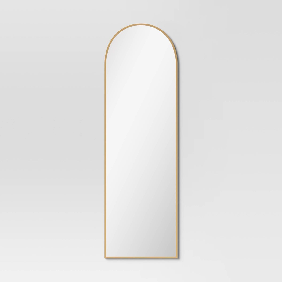 20" x 65" Arched Metal Leaner Mirror Brass - Threshold™ | Target