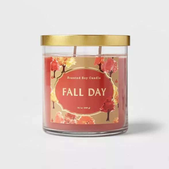 15.1oz Lidded Glass Jar 2-Wick Fall Day Candle - Opalhouse™ | Target