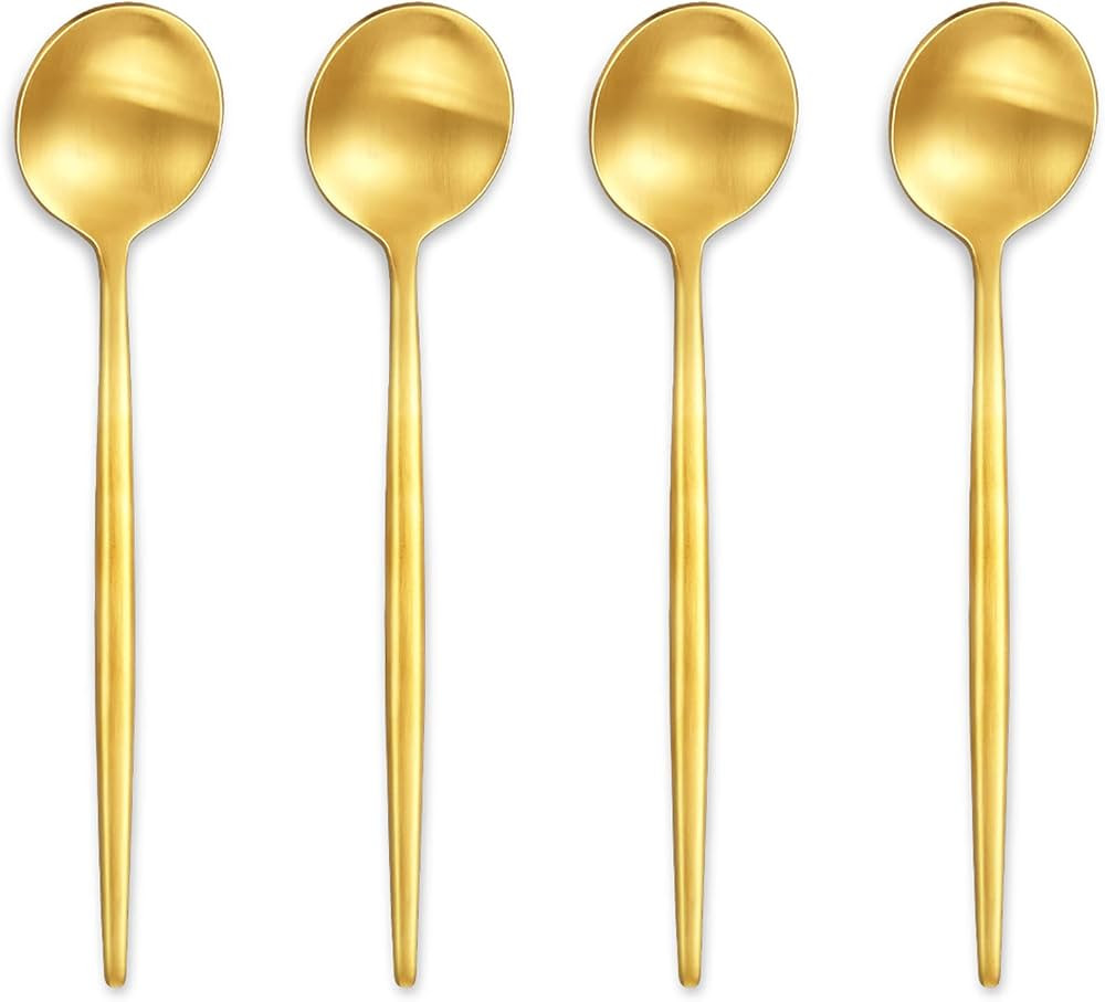 KEAWELL Mia Satin Gold 4-Piece Spoons, 18/10 Stainless Steel, Matte Finish Resists Fingerprints, ... | Amazon (US)