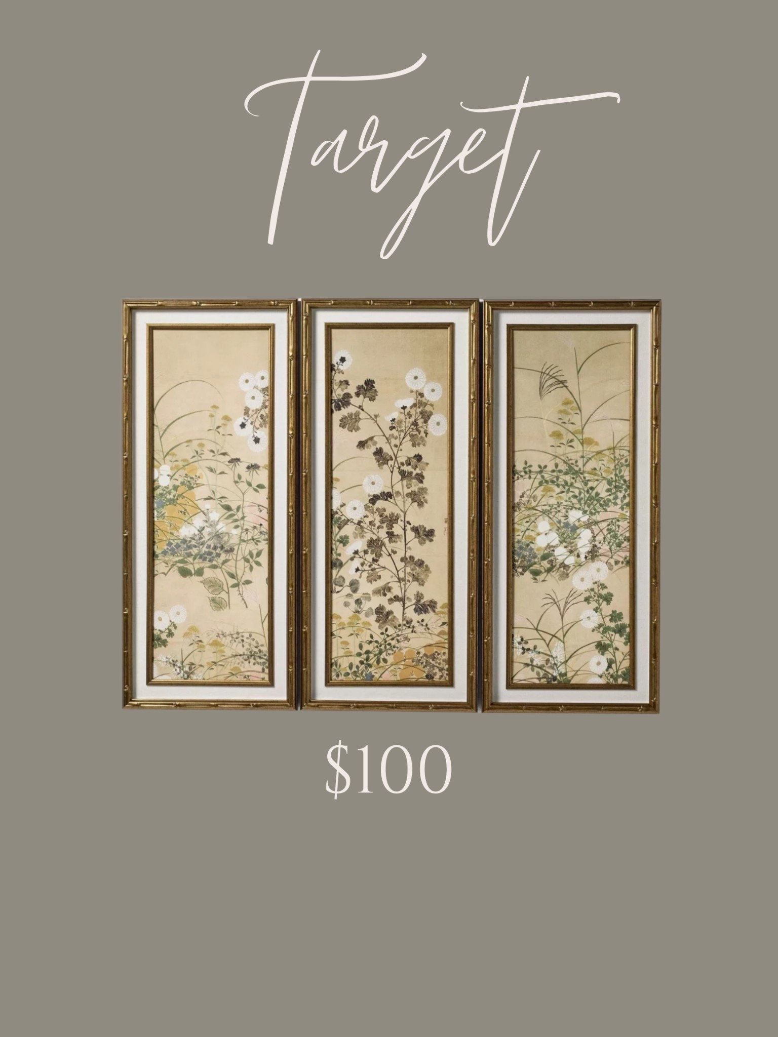 Beautiful triptych from Target and only $100!



Chinoiserie, grand millennial, studio McGee 