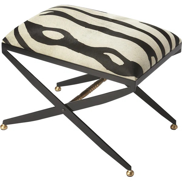 Spacey Hair-On-Hide Accent Stool | Wayfair Professional
