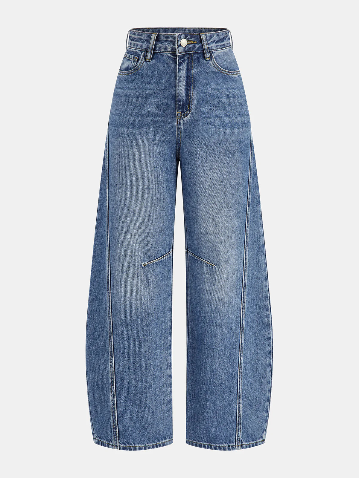 Denim Curved-Leg Jeans | Commense