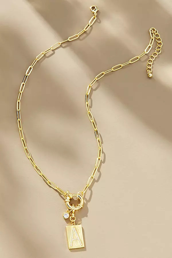 Initial Chain Monogram Necklace | Anthropologie (US)