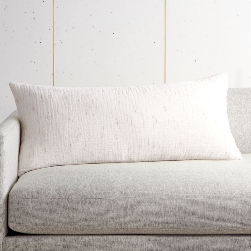 36x16" Nett Ivory Pillow with Down-Alternative Insert + Reviews | CB2 | CB2
