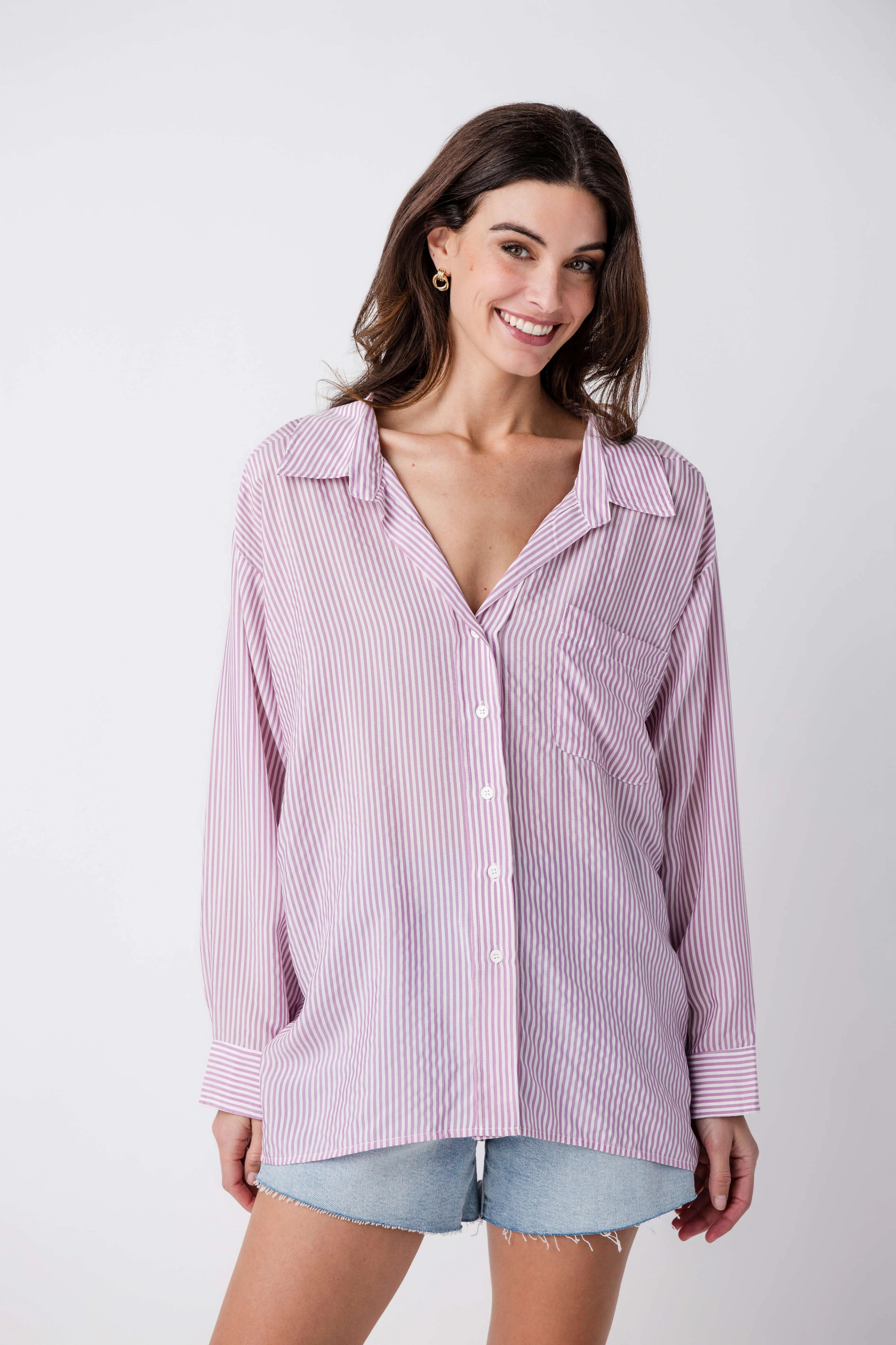 Things Between Oversized Button Up Top | Social Threads