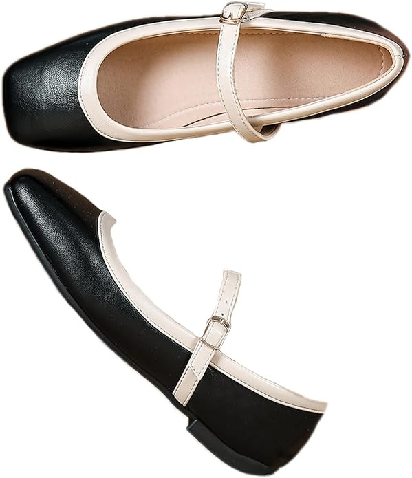 Cozivwaiy Soft Mary Jane Flats for Women Patchwork Ballet Flats with Strap Square Toe Walking Sho... | Amazon (US)