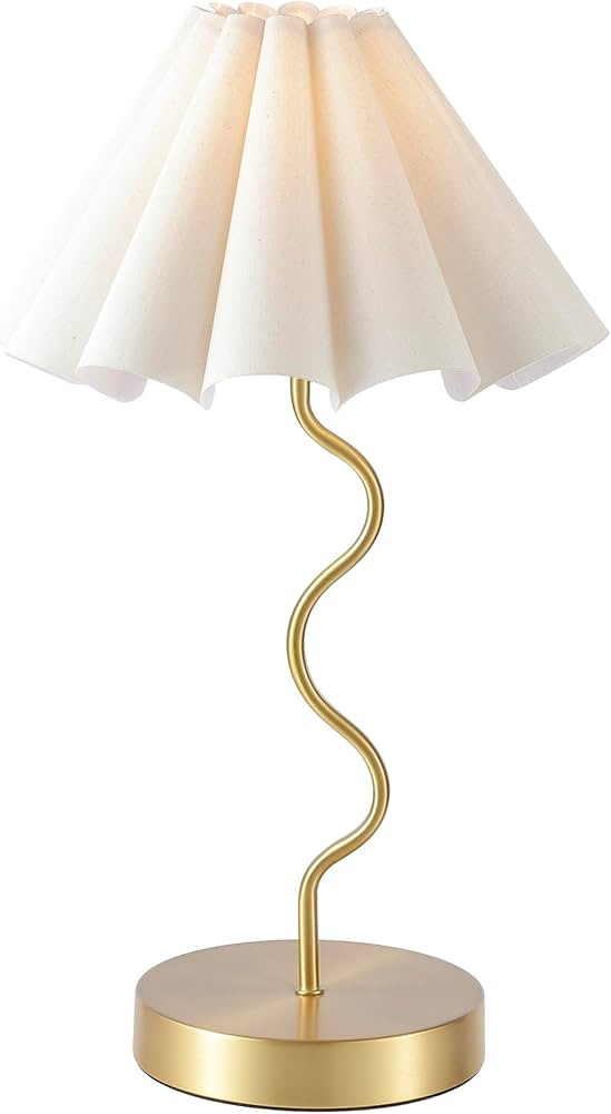 Pleated Table Lamp, Table Lamp for Bedroom, Bedside Lamps for Nightstand with Linen Lampshade, Mo... | Amazon (US)