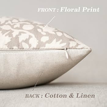 Foindtower Set of 2 Decorative Neutral Floral Throw Pillow Covers Accent Farmhouse Cushion Covers... | Amazon (US)