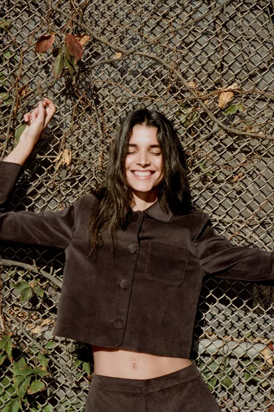 VELVET CROP BLAZER | Zara UK