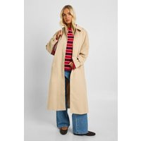 boohoo Women's Belted Trench Coat in Stone | Size: 12 | Boohoo.com (UK & IE)
