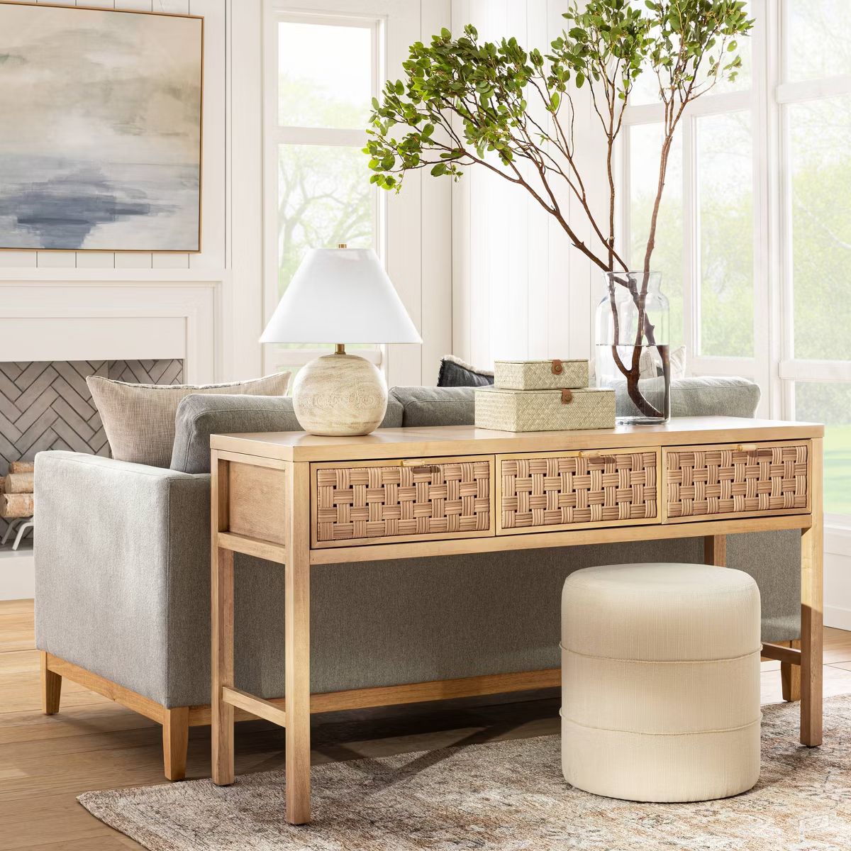 Palmdale Woven Drawer Console Natural - Threshold™ designed with Studio McGee | Target