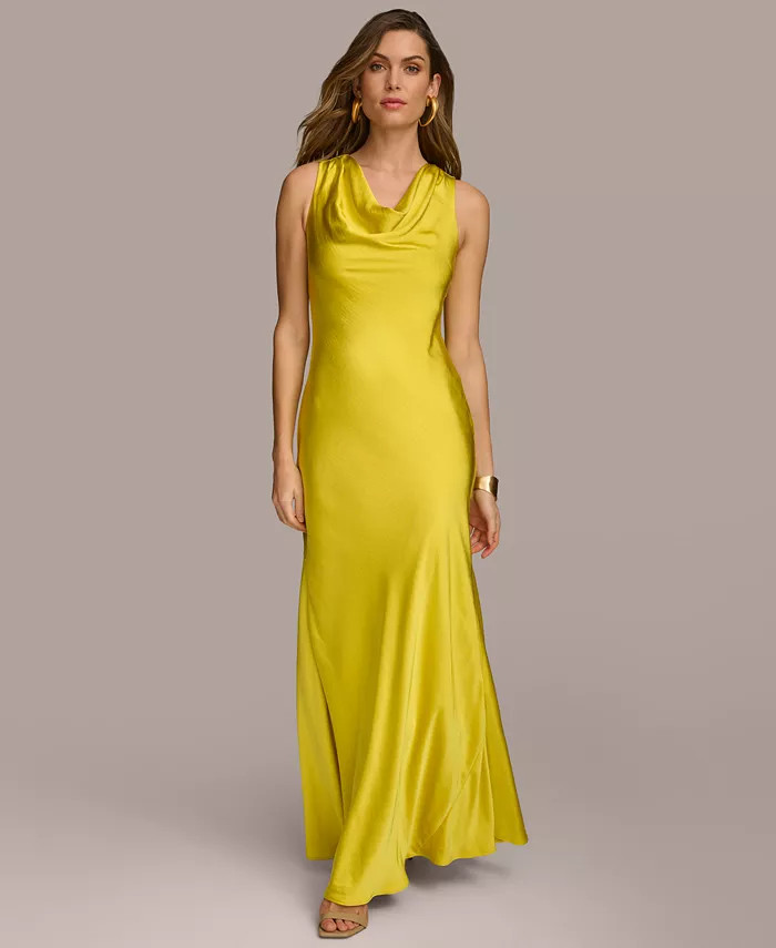 Women's Sleeveless Cowlneck Gown | Macy's