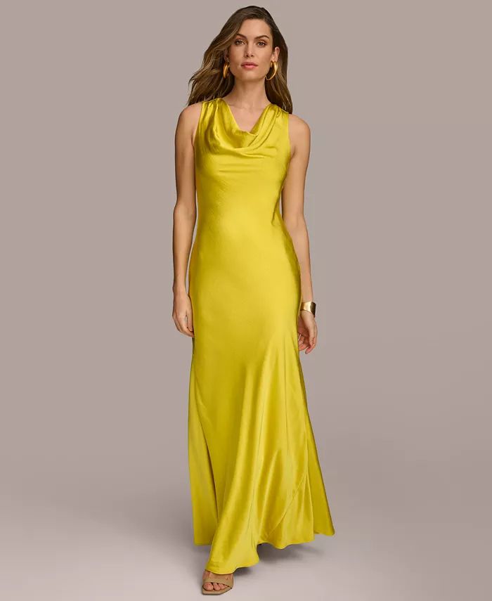 Donna Karan Women's Sleeveless Cowlneck Gown - Macy's | Macy's