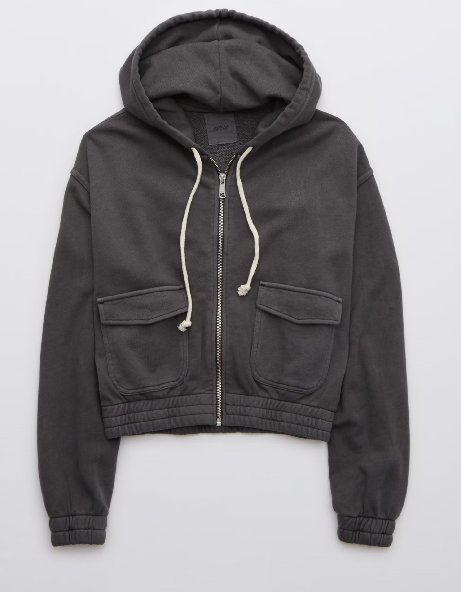 Aerie Cropped Full Zip Hoodie | American Eagle Outfitters (US & CA)