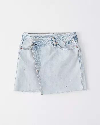 Wrap-Front Denim Mini Skirt | Abercrombie & Fitch US & UK