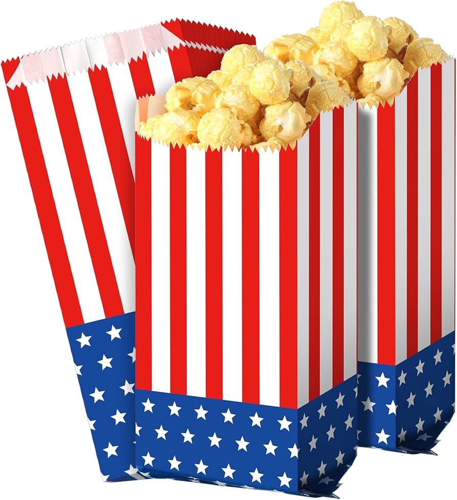 100 Pcs Patriotic Paper Popcorn Bags 1oz American Flag Treat Bag 4 of July Goodie Favor Bags for ... | Amazon (US)