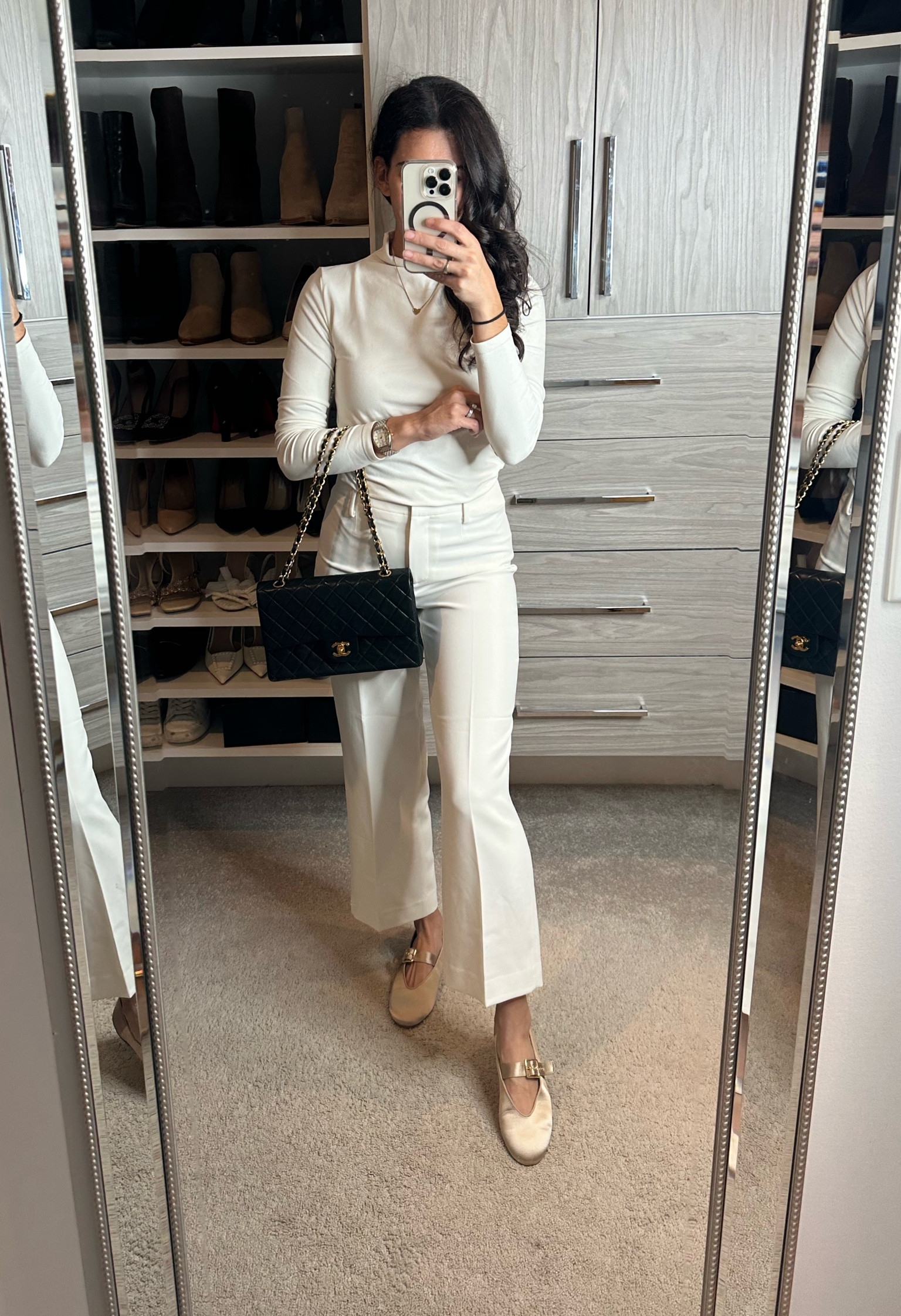 Ann Taylor work outfit - Wearing size small in the top and 0P in the pants / Flats for work are also true to size 

#LTKCyberWeek #LTKSeasonal #LTKHoliday