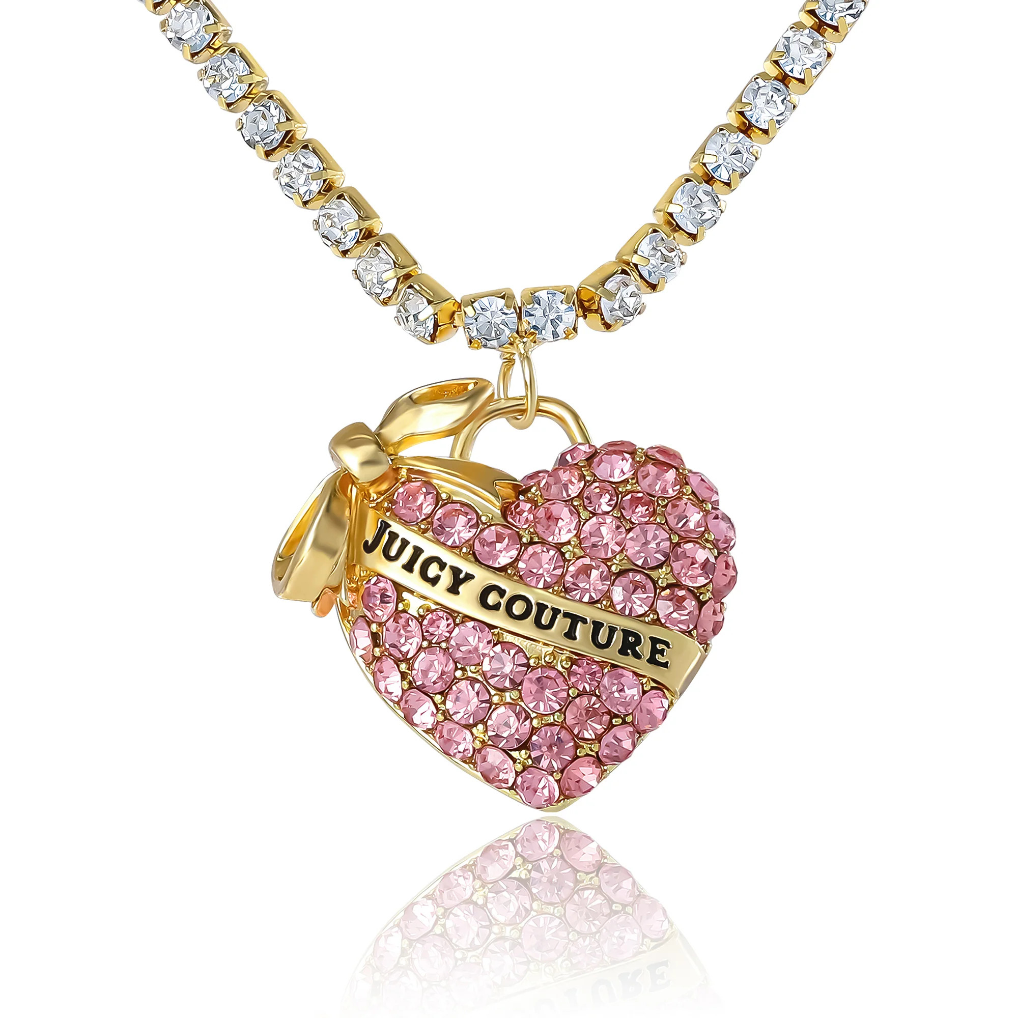 Pink Pavé Heart Pendant Necklace | Juicy Couture